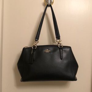 Black leather Coach shoulder bag